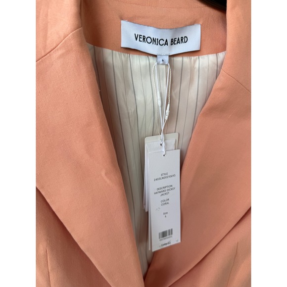 Veronica Beard Hayward Linen Blend Dickey‎ Jacket in pink Size 6 NWT - Picture 9 of 9